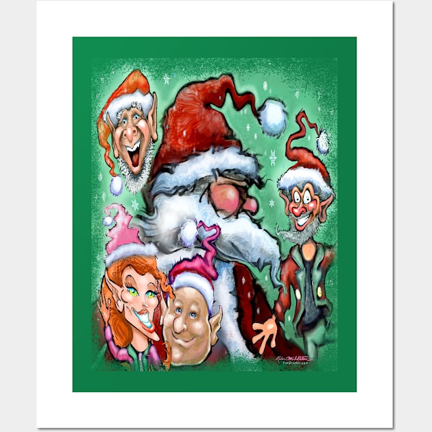 Santa and Elves Wall Art by Kevin Middleton